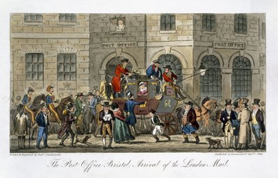 La poste de Bristol, arrivée du courrier de Londres, tiré de 